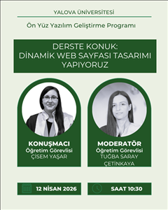 ’“Derste Konuk: Dinamik Web Sayfası Tasarımı Yapıyoruz” Adlı Etkinlik Gerçekleştirilecek